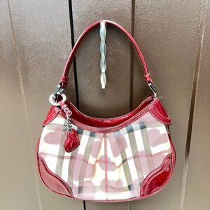 BURBERRY HEARTS NOVA CHECK SHOULDER BAG